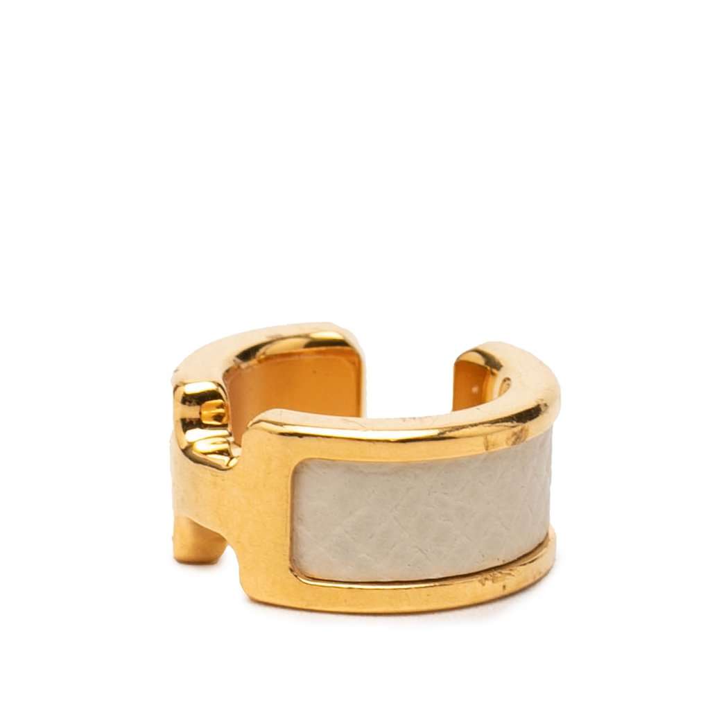 Hermès Gold Plated and Epsom Olympe Ear Cuff Gold Metal Very good condition - Back View