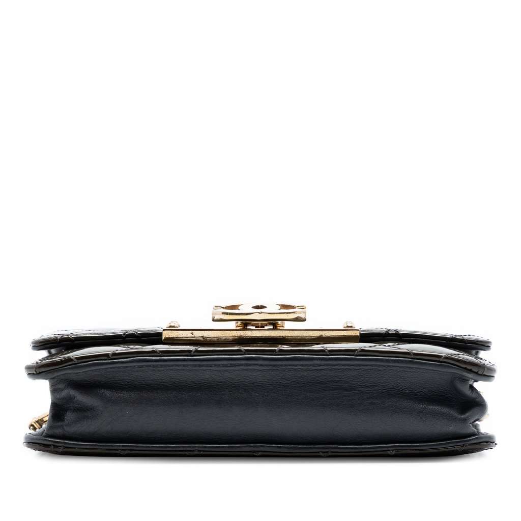 Chanel Quilted Patent Golden Class Wallet on Chain Black Leather Very good condition - Inside View