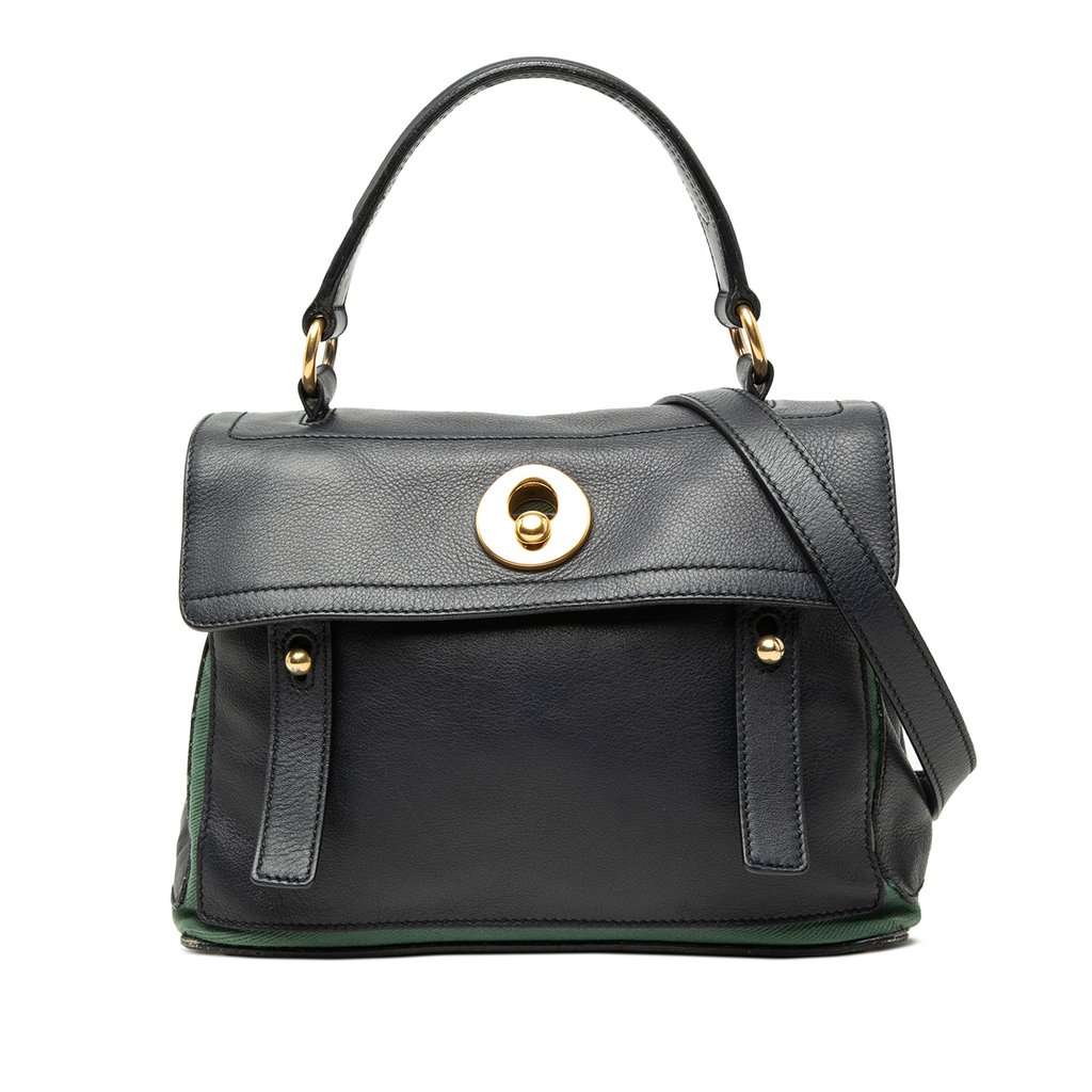 Saint Laurent Small Leather Muse Two Satchel Black Leather Very good condition - Front View