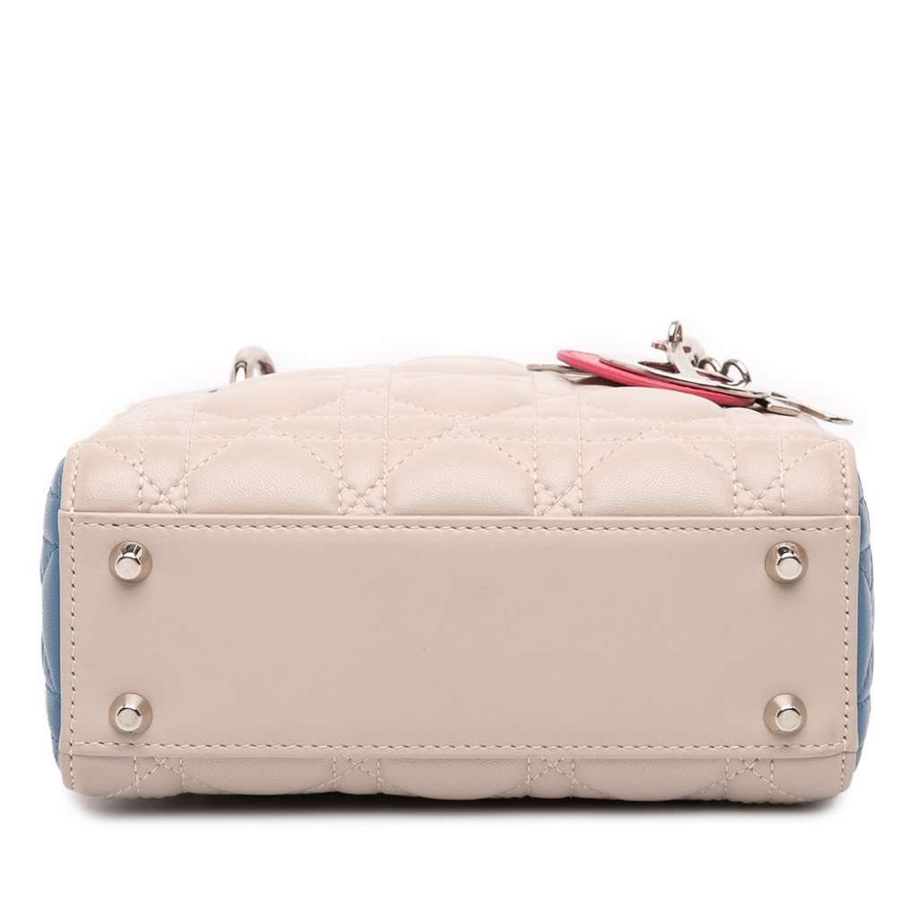 Dior Mini Tricolor Lambskin Cannage Lady Dior Brown Leather Very good - Inside View