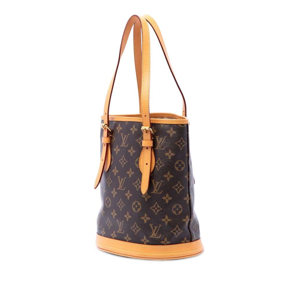Louis Vuitton Monogram Petit Bucket Brown Very good - Back View