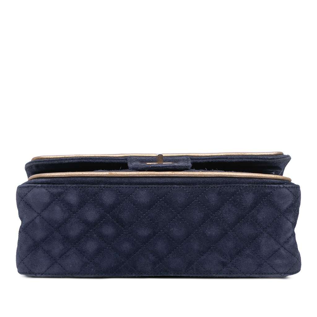 Chanel Reissue 2.55 Quilted Suede Double Flap 225 Blue Leather Very good - Inside View