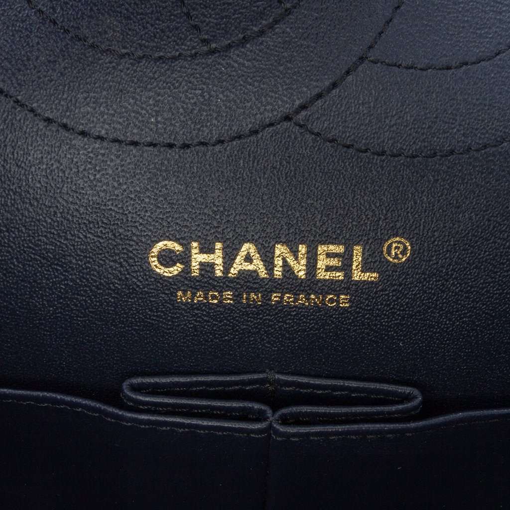 Chanel Reissue 2.55 Quilted Suede Double Flap 225 Blue Leather Very good - Box View