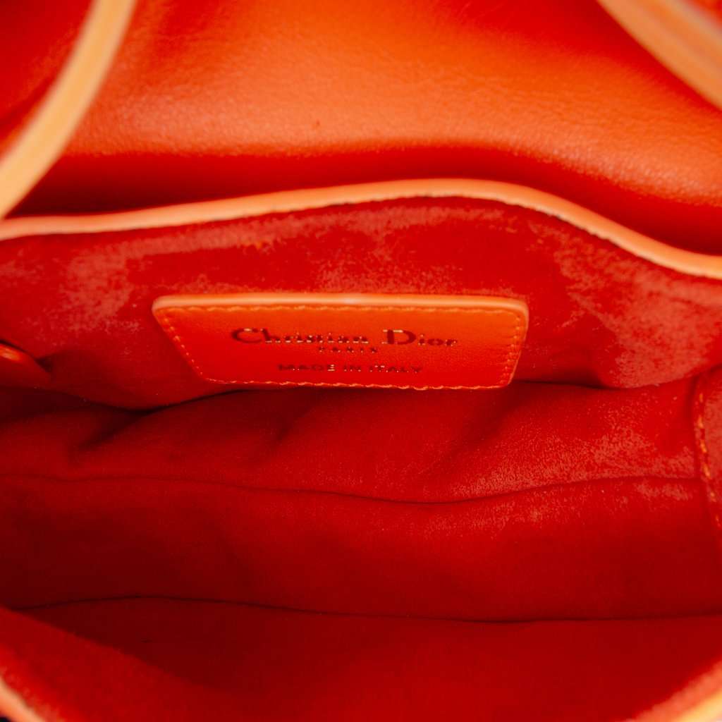 Dior Micro Goatskin Saddle Bag Orange Leather Very good condition - Model View