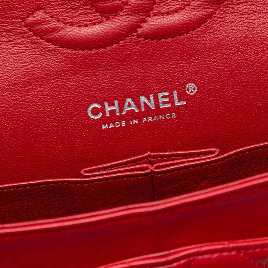Chanel Medium Classic Tricolor Lambskin Double Flap Blue Leather Very good condition - Box View