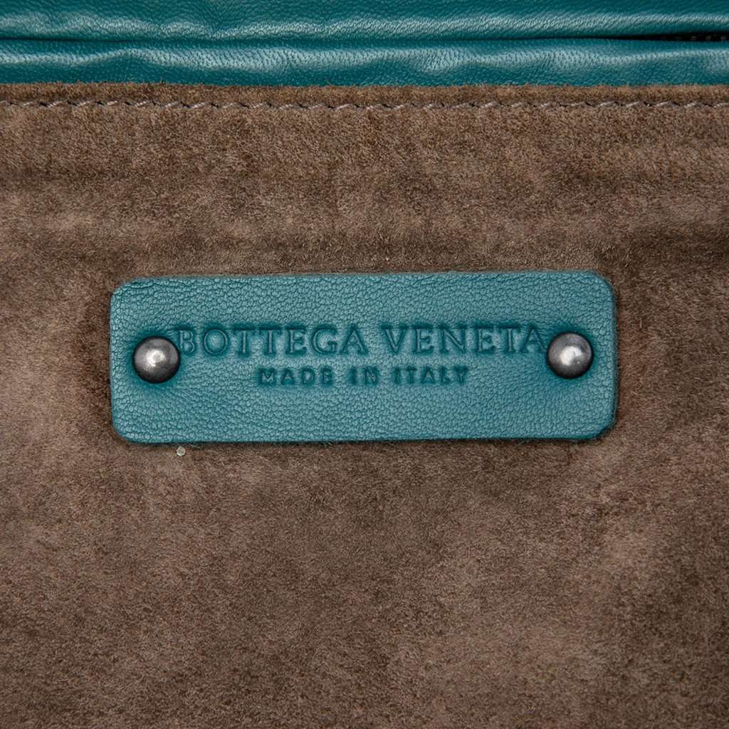 Bottega Veneta Nappa Intrecciato Cube Shoulder Bag Blue Leather Very good - Box View