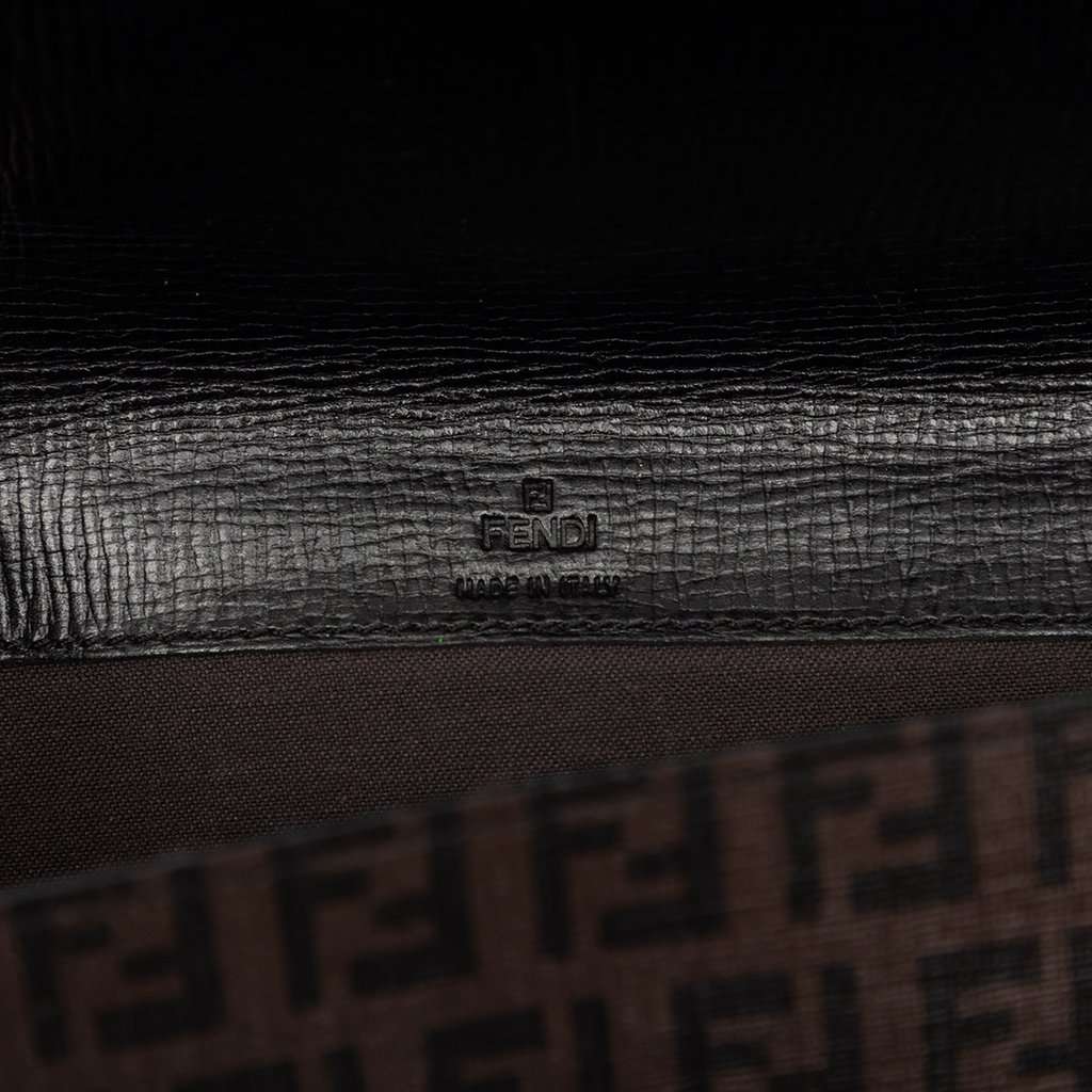 Fendi Zucchino Coated Canvas Flap Belt Bag Brown Very good condition - Box View