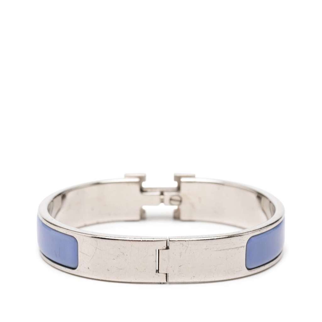 Hermès Narrow Enamel Clic H Bracelet PM Blue Very good condition - Inside View