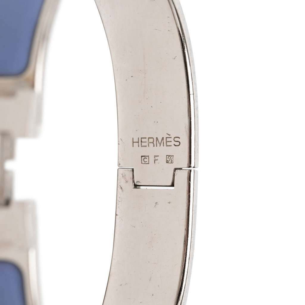 Hermès Narrow Enamel Clic H Bracelet PM Blue Very good condition - Model View