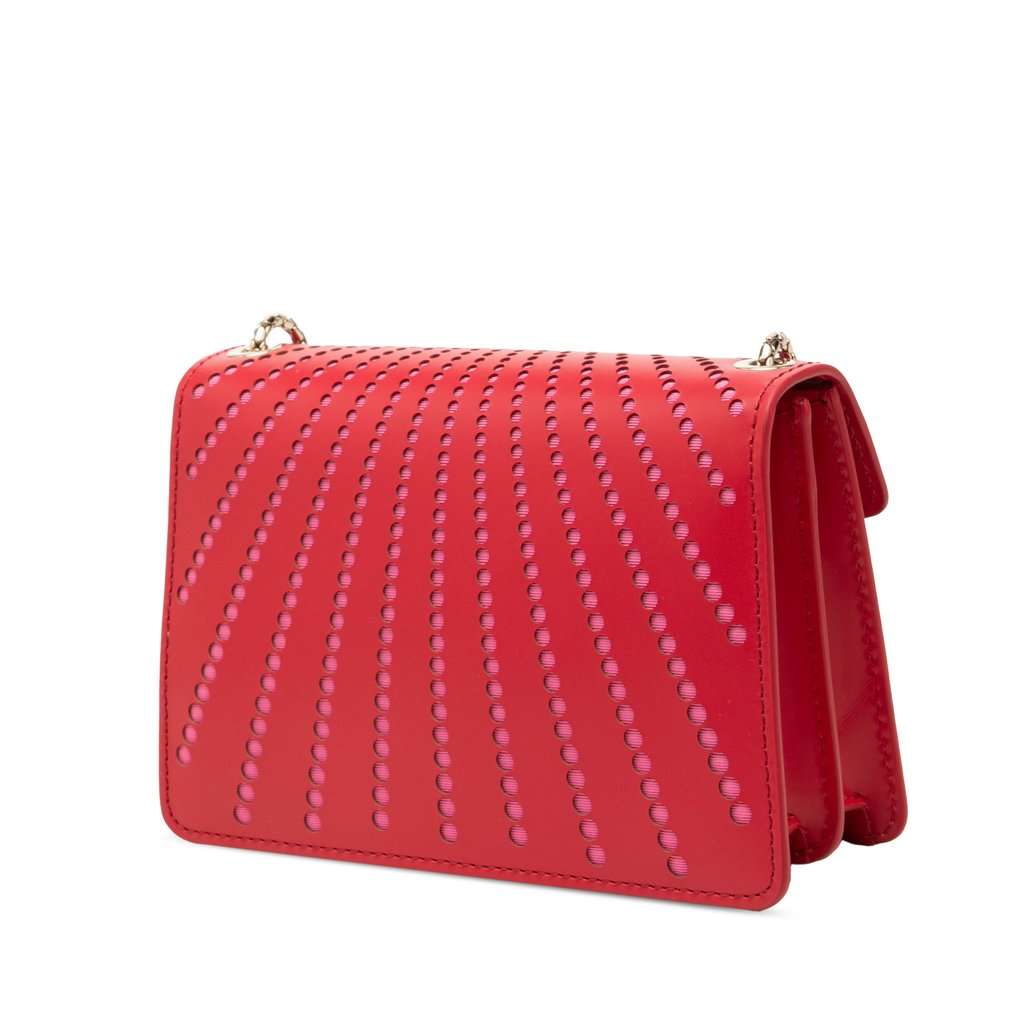 Bvlgari Small Laser Cut Calfskin Serpenti Forever Diamond Blast Sunshine Crossbody Red Leather Very good condition - Back View