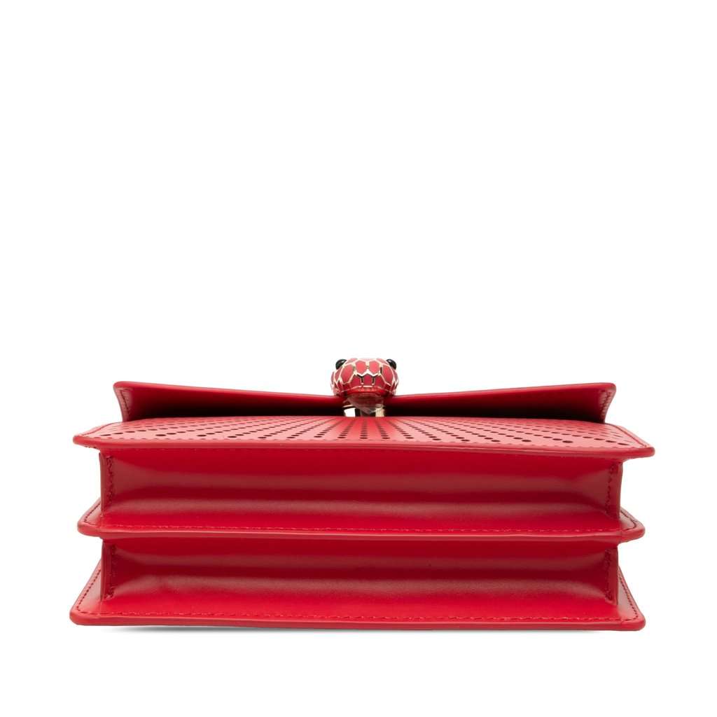 Bvlgari Small Laser Cut Calfskin Serpenti Forever Diamond Blast Sunshine Crossbody Red Leather Very good condition - Inside View