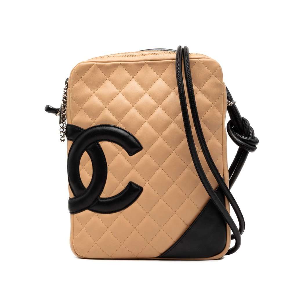 Chanel Lambskin Cambon Ligne Crossbody Beige Leather Very good condition - Front View