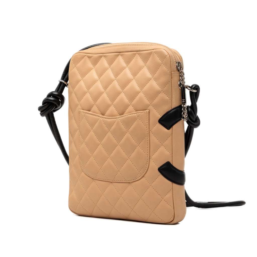 Chanel Lambskin Cambon Ligne Crossbody Beige Leather Very good condition - Back View