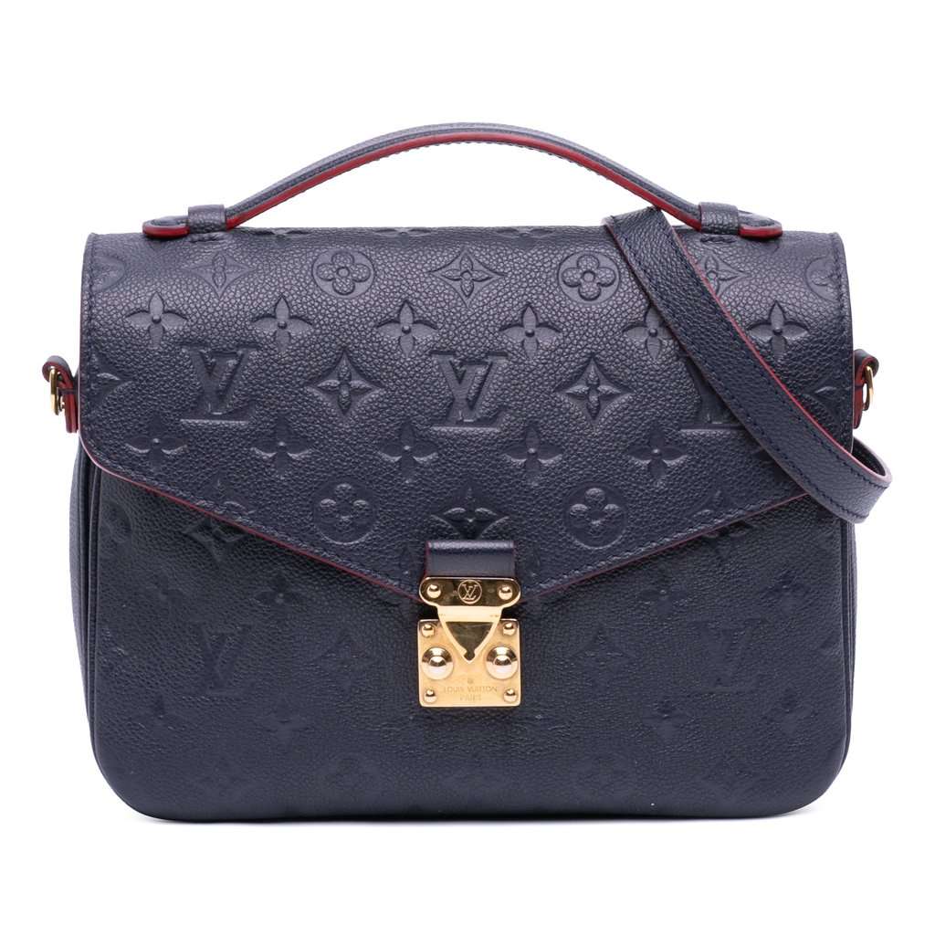 Louis Vuitton Monogram Empreinte Pochette Metis Blue Leather Very good condition - Front View