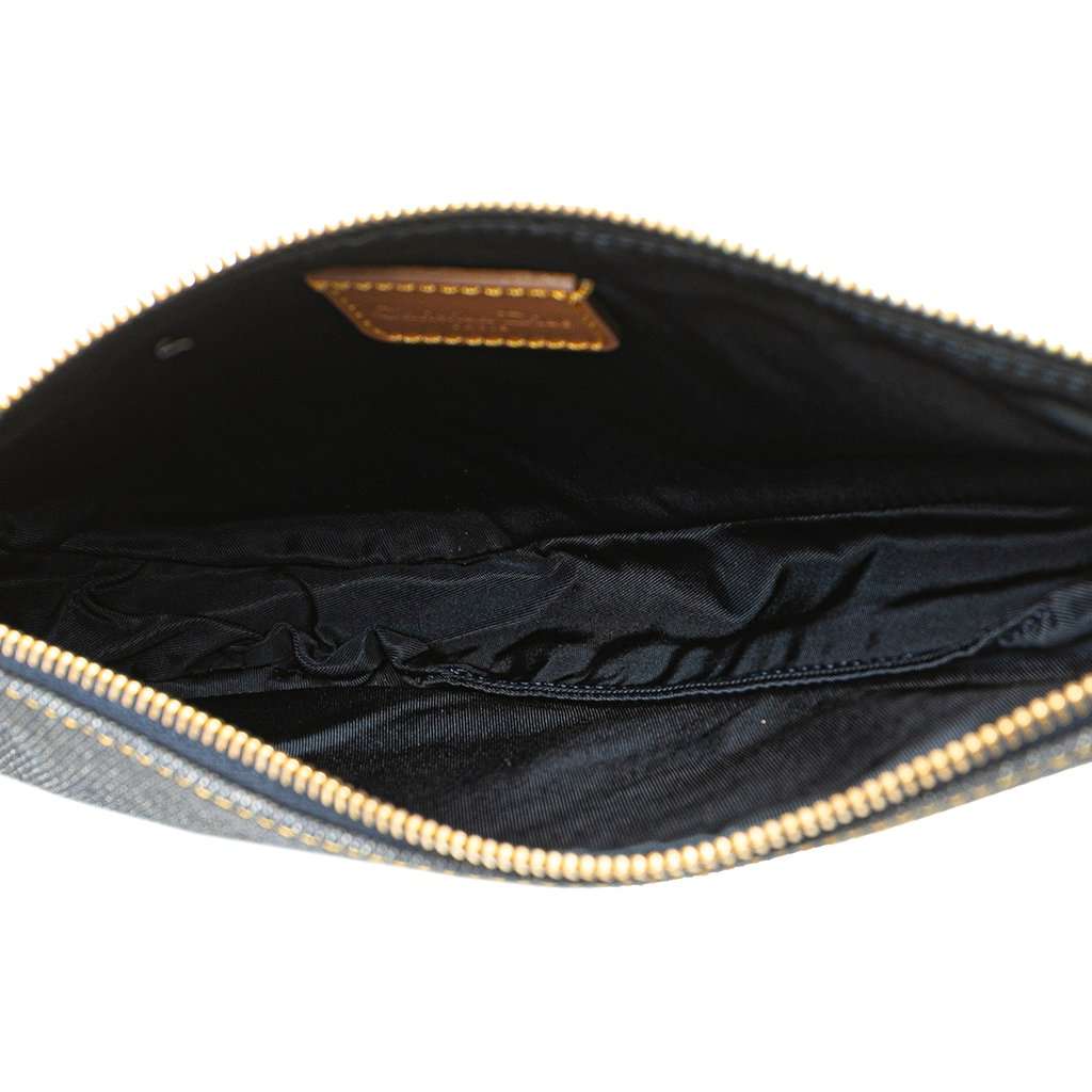 Dior Mini Denim Saddle Pochette Blue Very good - Model View