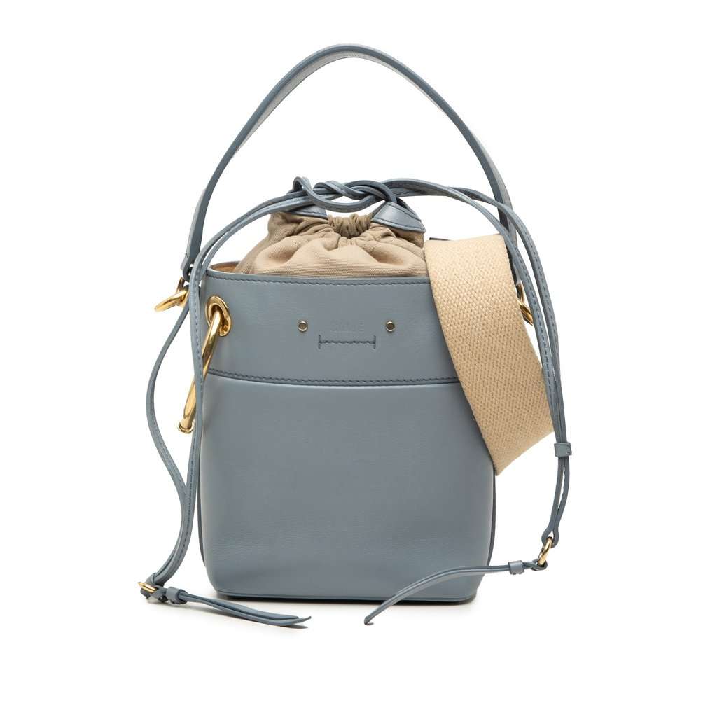 Chloé Mini Calfskin Roy Bucket Bag Blue Leather Very good condition - Front View