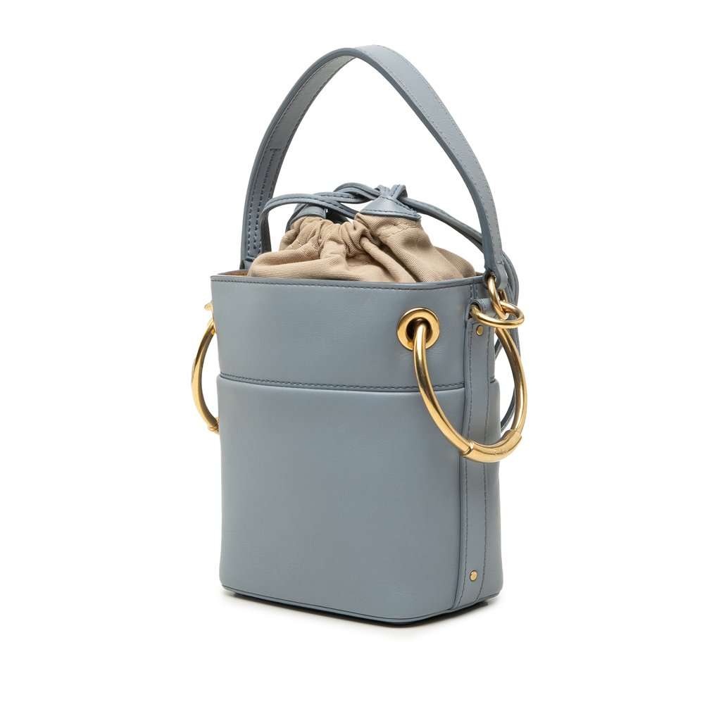Chloé Mini Calfskin Roy Bucket Bag Blue Leather Very good condition - Back View
