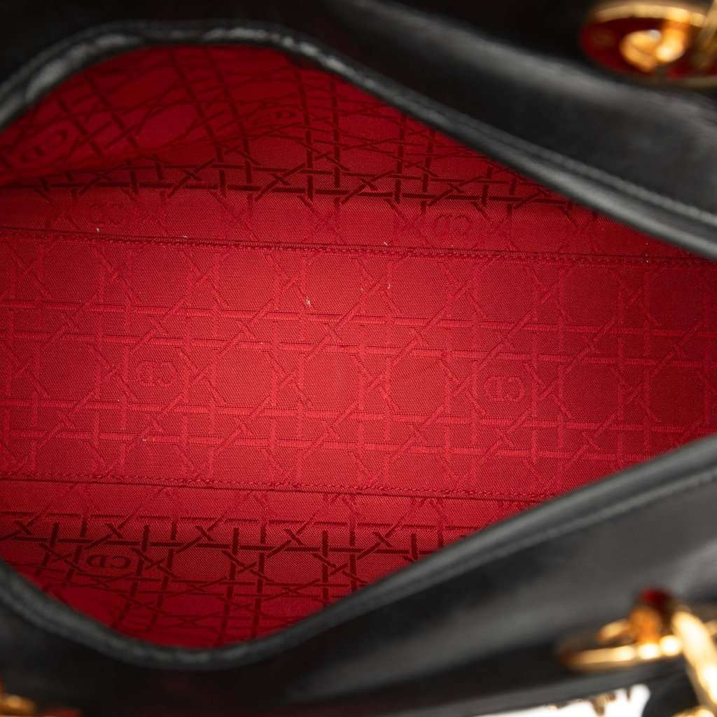 Dior Large Lambskin Cannage Lady Dior Black Leather Very good - Back View