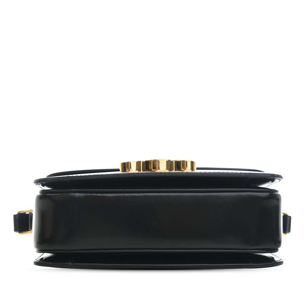 Celine Teen Shiny Calfskin Triomphe Crossbody Black Leather Very good - Inside View