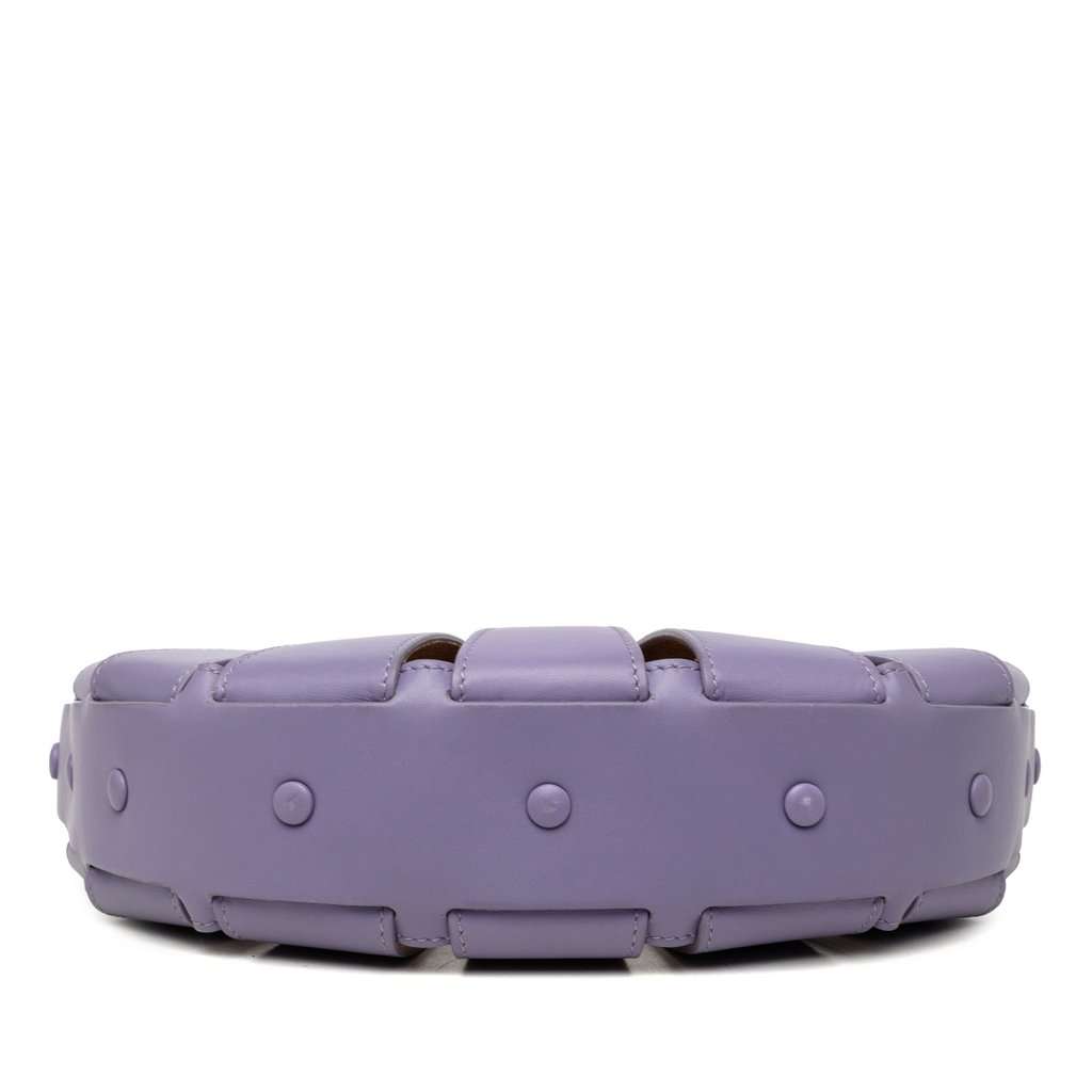Bottega Veneta Small Calfskin Shell Bag Purple Leather Very good - Back View