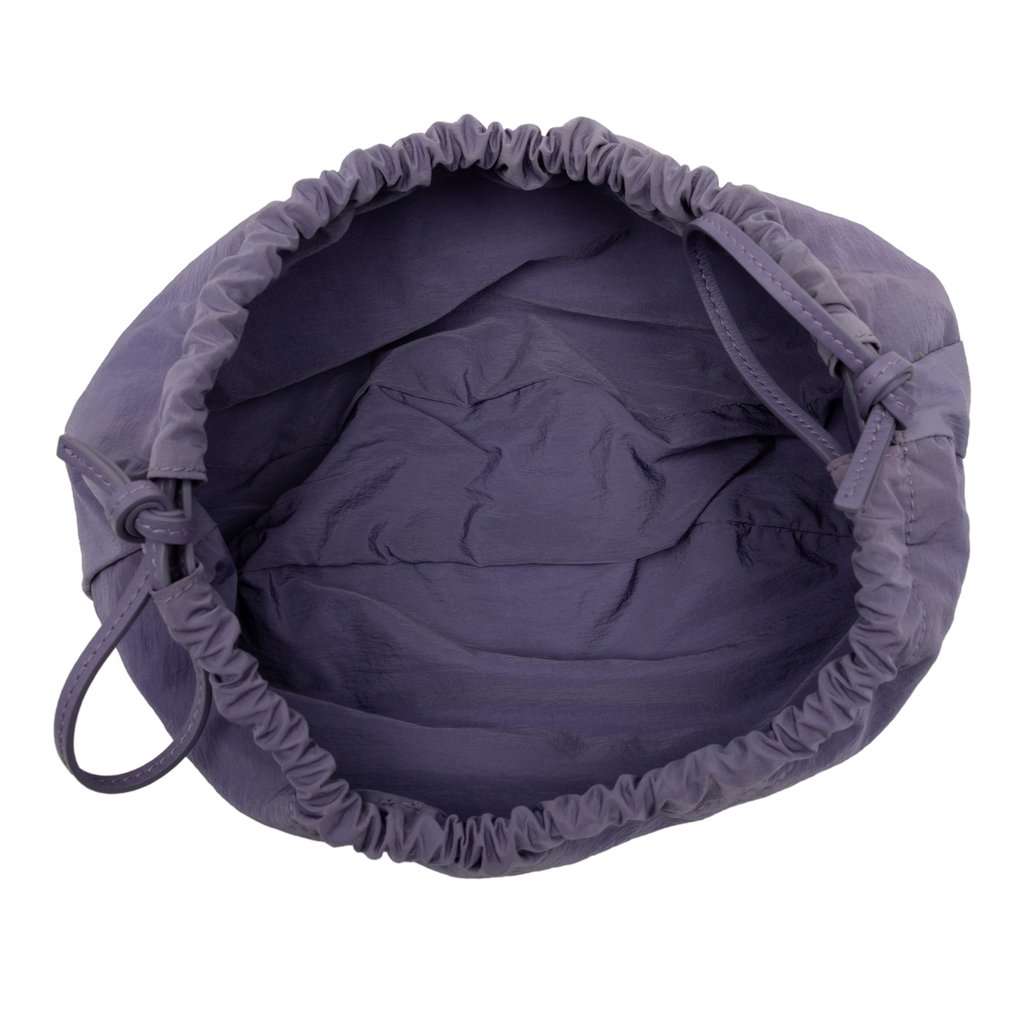 Bottega Veneta Small Calfskin Shell Bag Purple Leather Very good - Model View