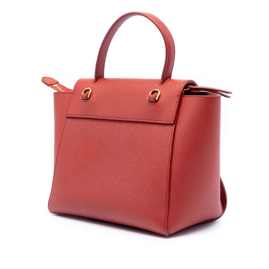 Celine Nano Grained Calfskin Belt Bag Red Leather Very good condition - Back View