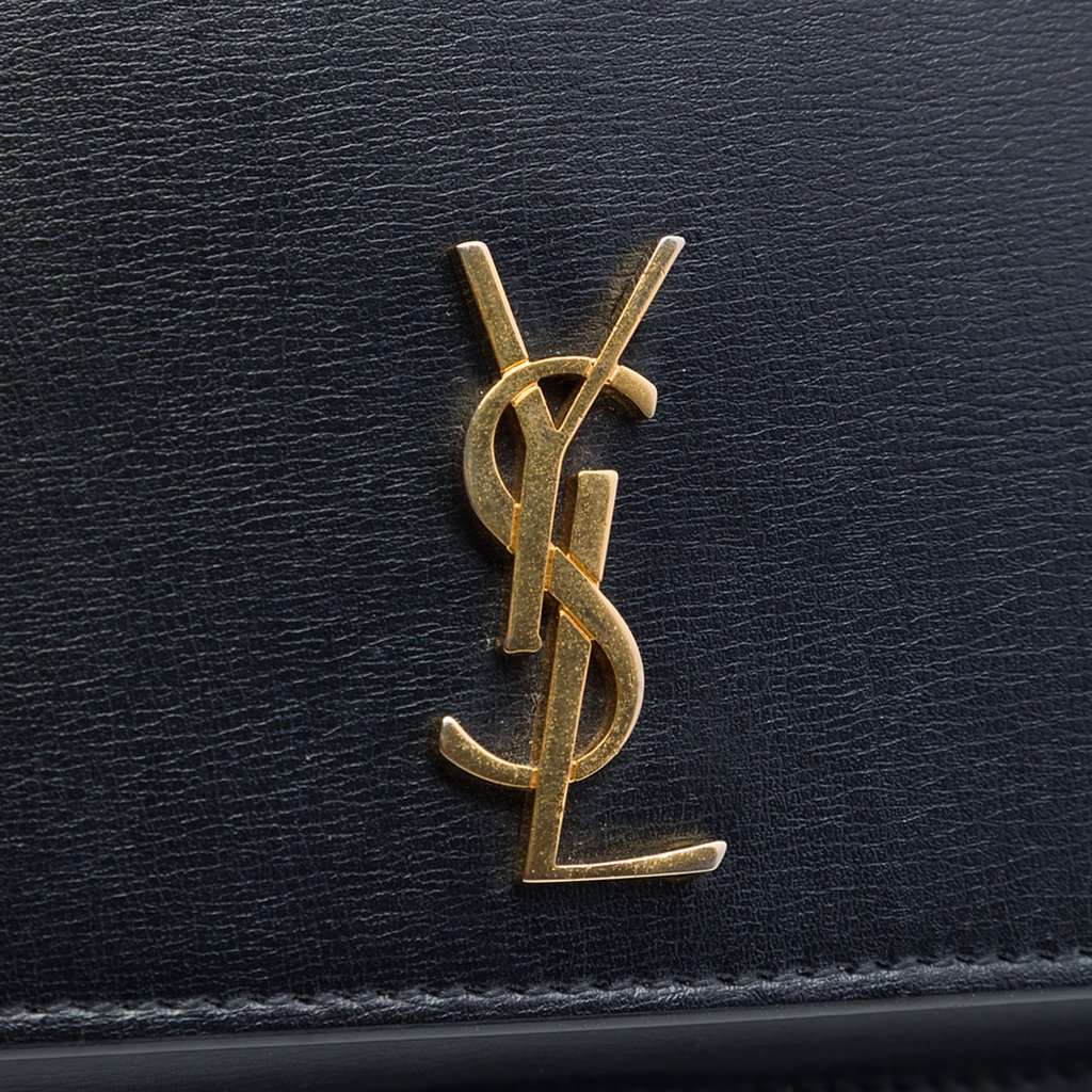 Saint Laurent Smooth Calfskin Monogram Cassandre Phone Holder Black Leather Very good - Box View