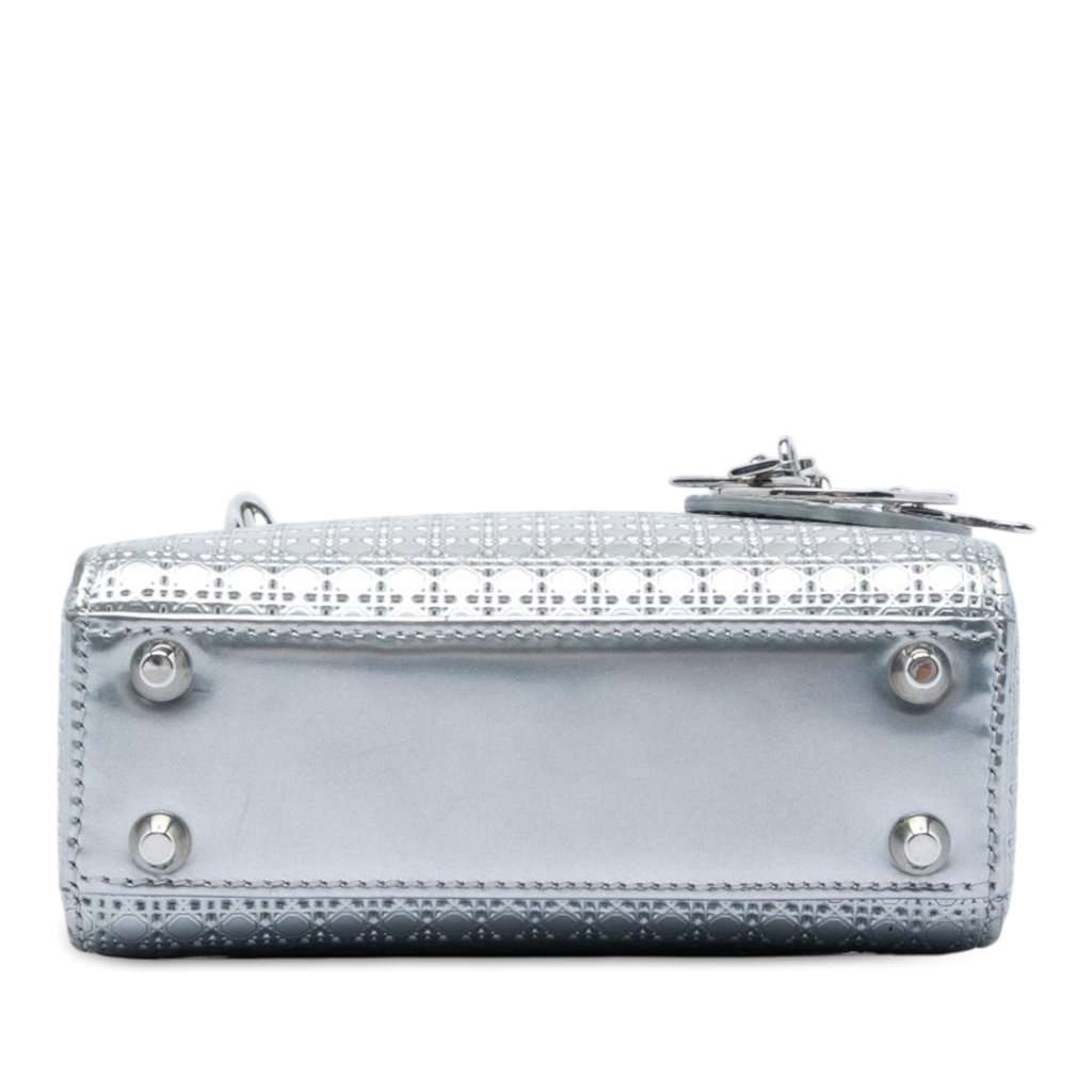 Dior Micro Metallic Patent Microcannage Lady Dior Silver Leather Very good - Inside View