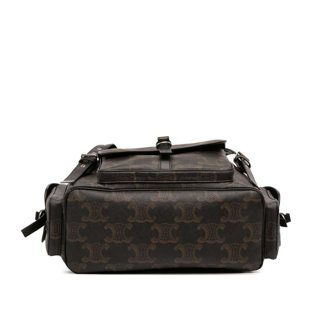 Celine Medium Triomphe Coated Canvas Backpack Brown Very good - Inside View