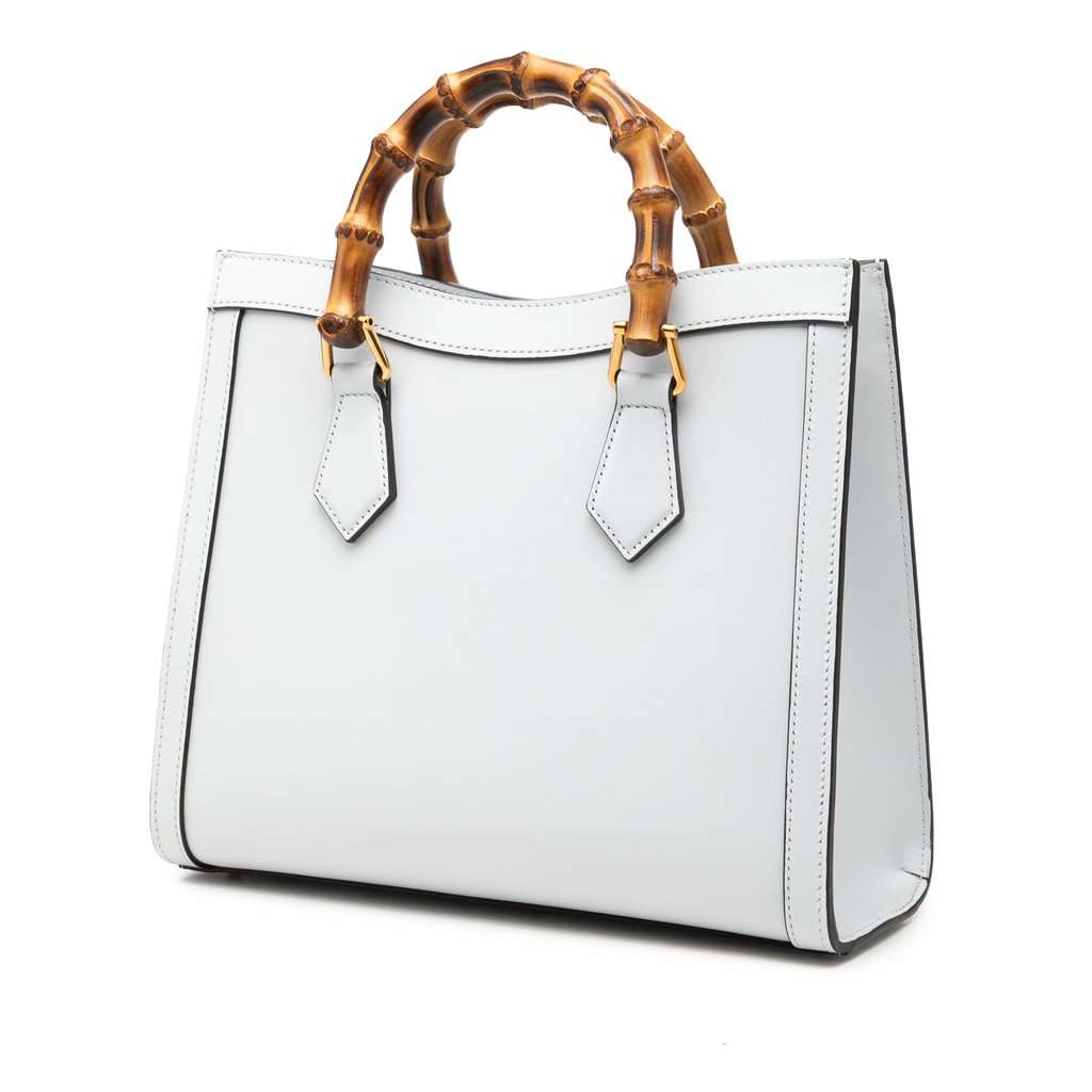 Gucci Medium Calfskin Bamboo Diana Satchel White Leather Very good - Back View