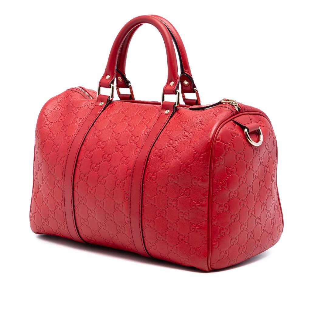 Gucci Medium Guccissima Joy Boston Bag Red Leather Very good condition - Back View