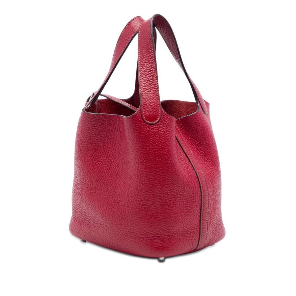 Hermès Clemence Picotin Lock 18 Red Leather Very good condition - Back View