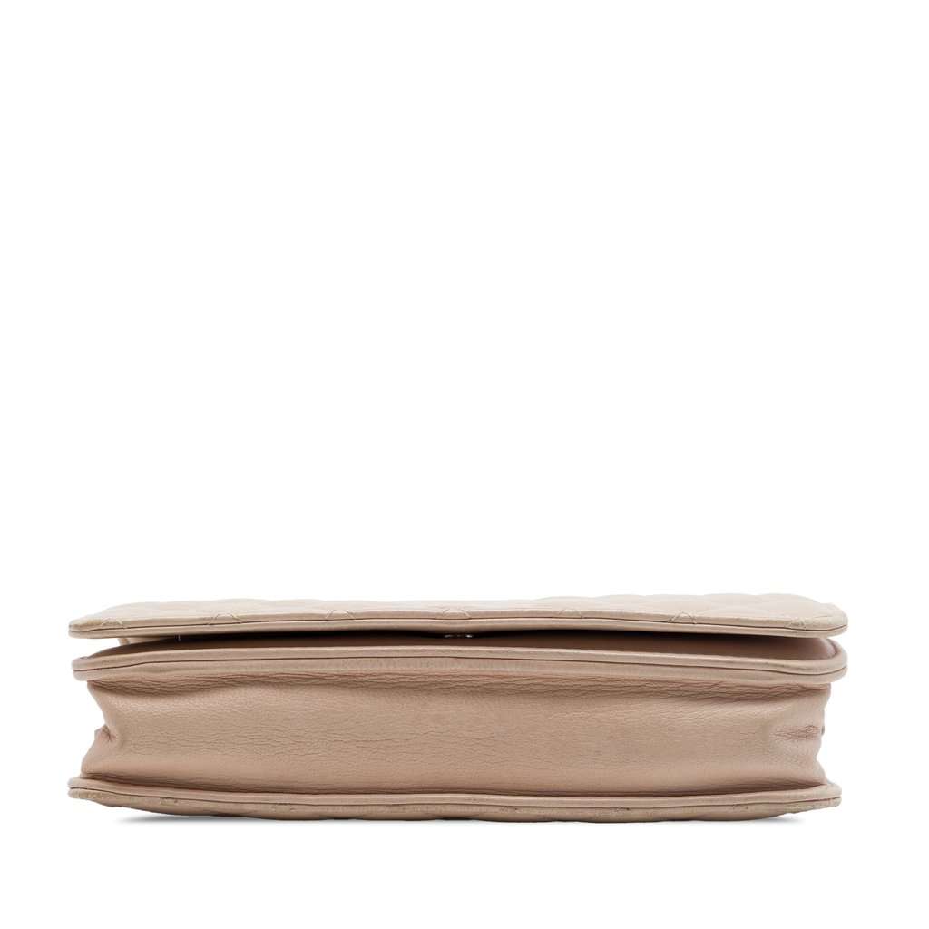 Chanel CC Quilted Lambskin Diamond Wallet On Chain Beige Leather Very good condition - Inside View