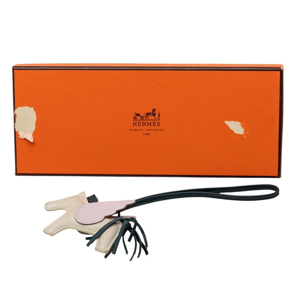 Hermès Milo Lambskin and Swift Grigri Rodeo Pegase Bag Charm PM Brown Leather Very good condition - Box View