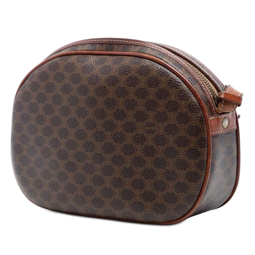 Celine Macadam Coated Canvas Crossbody Brown Very good condition - Back View