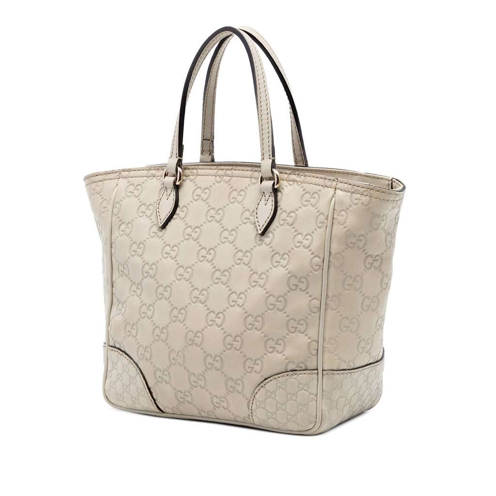 Gucci Small Guccissima Bree Satchel White Leather Very good condition - Back View
