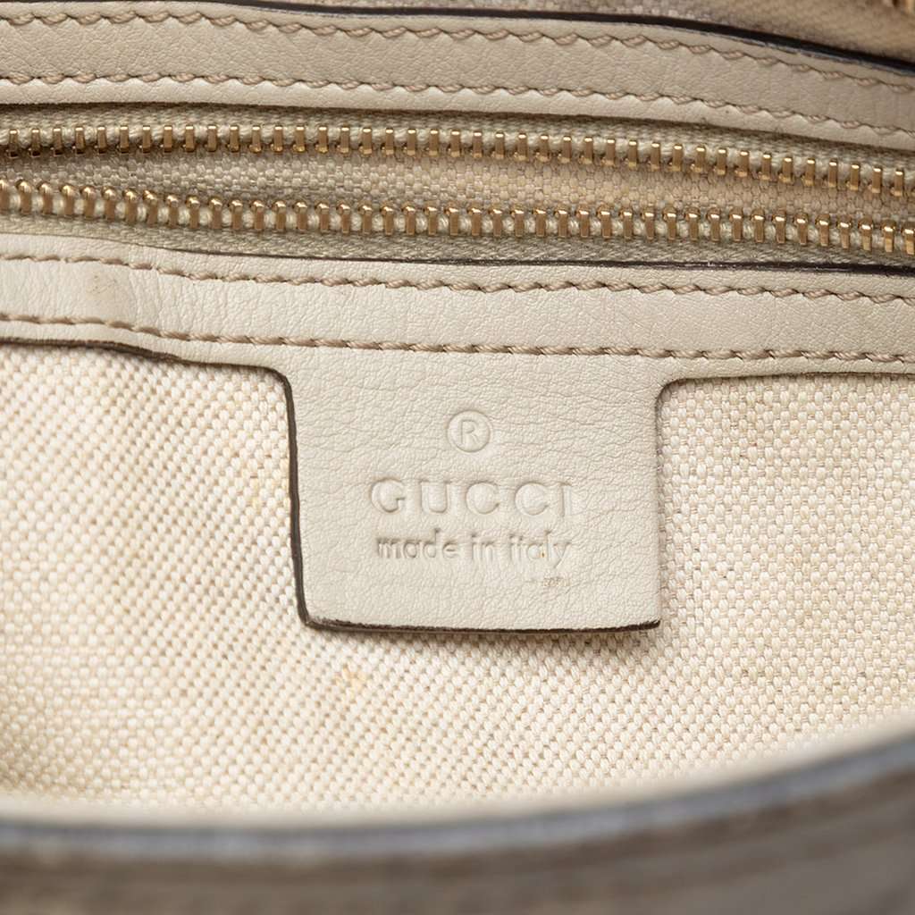 Gucci Small Guccissima Bree Satchel White Leather Very good condition - Box View