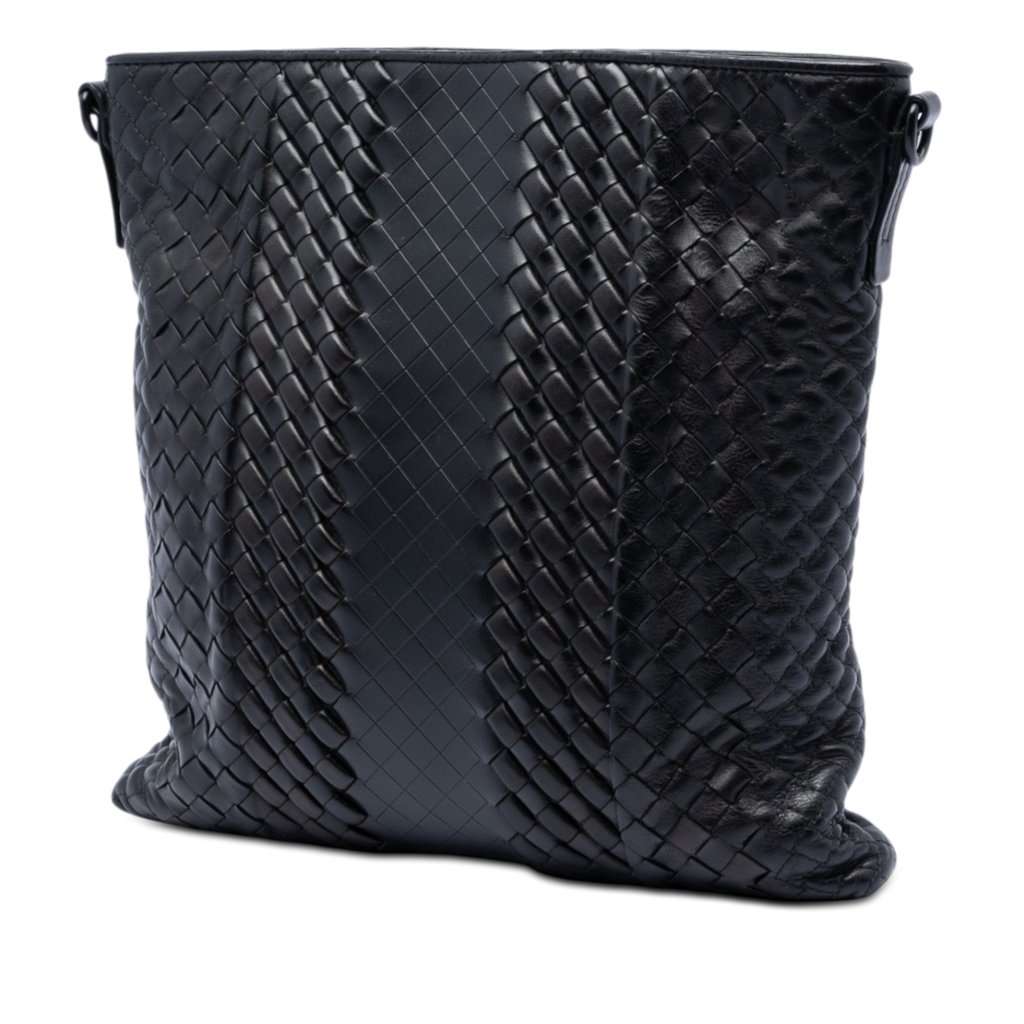 Bottega Veneta Leather Intreccio Imperatore Crossbody Black Leather Very good condition - Back View