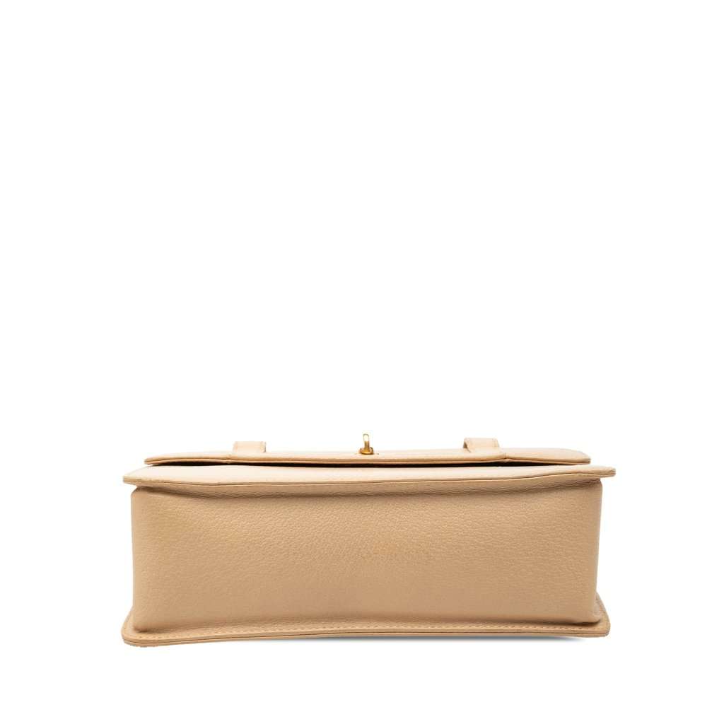 Gucci Calfskin Turnlock Bamboo Top Handle Bag Beige Leather Very good condition - Inside View