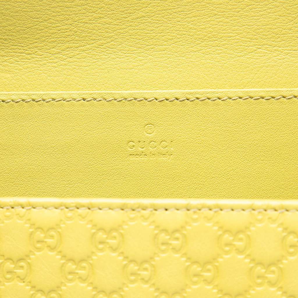 Gucci Microguccissima Wristlet Clutch Yellow Leather Very good condition - Box View