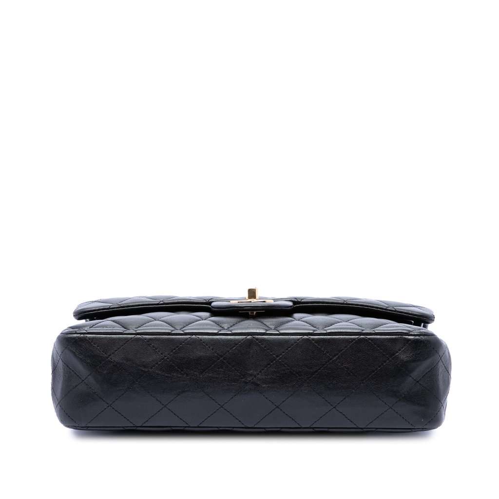 Chanel Medium Classic Lambskin Double Flap Black Leather Very good condition - Inside View