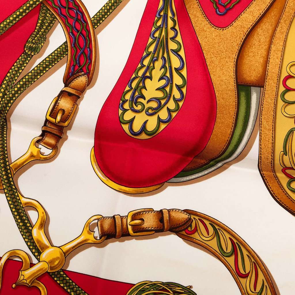 Hermès Festival des Amazones Silk Scarf 90 Red Very good condition - Box View