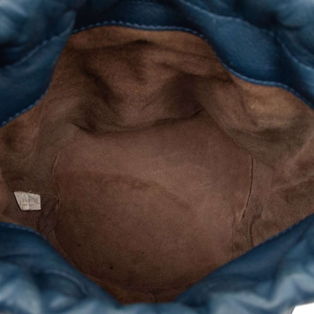Bottega Veneta Nappa Intrecciato Bucket Blue Leather Very good - Model View