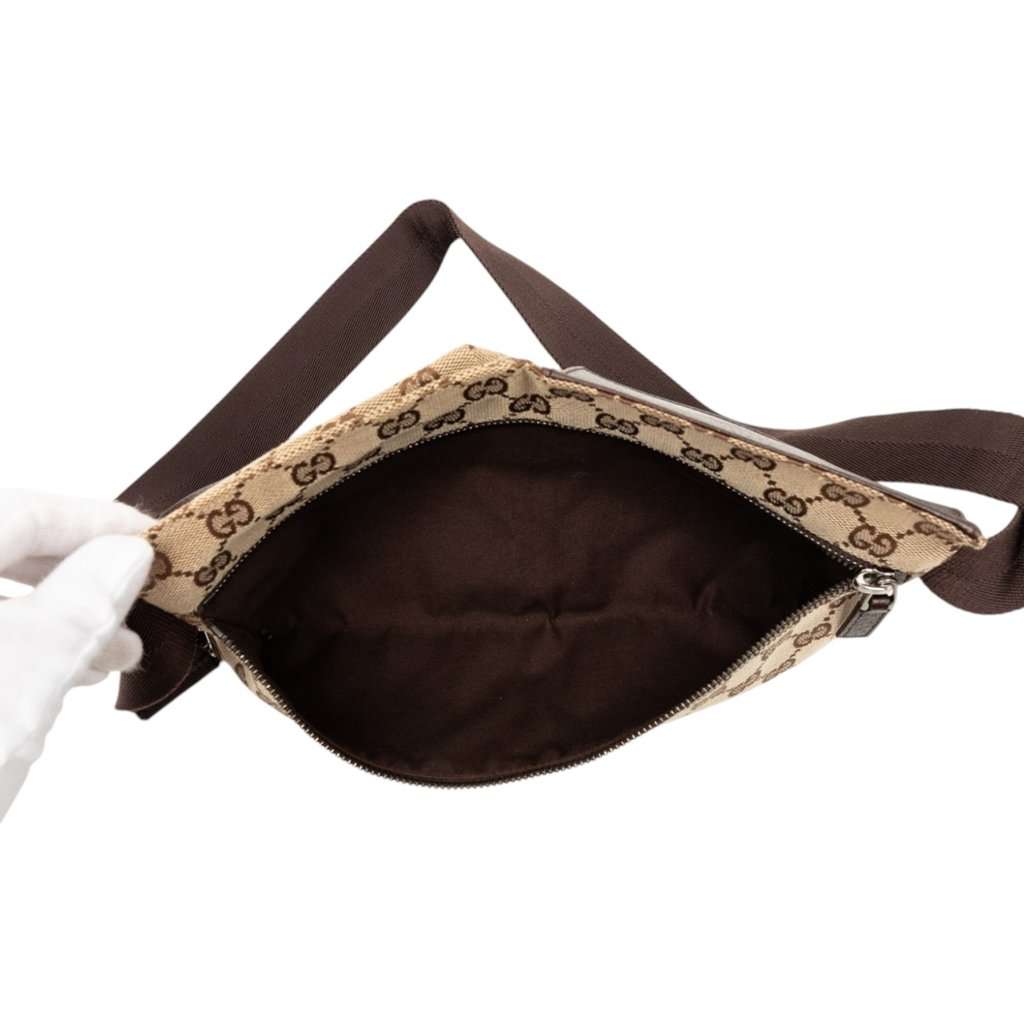 Gucci GG Canvas Double Pocket Belt Bag Beige Very good condition - Model View