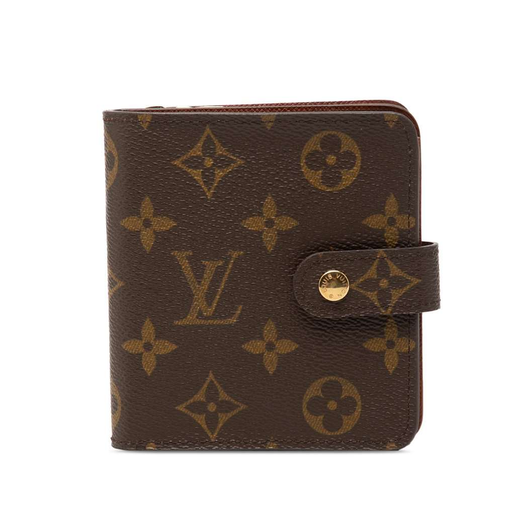 Louis Vuitton Monogram Bifold Compact Wallet Brown Very good condition - Front View