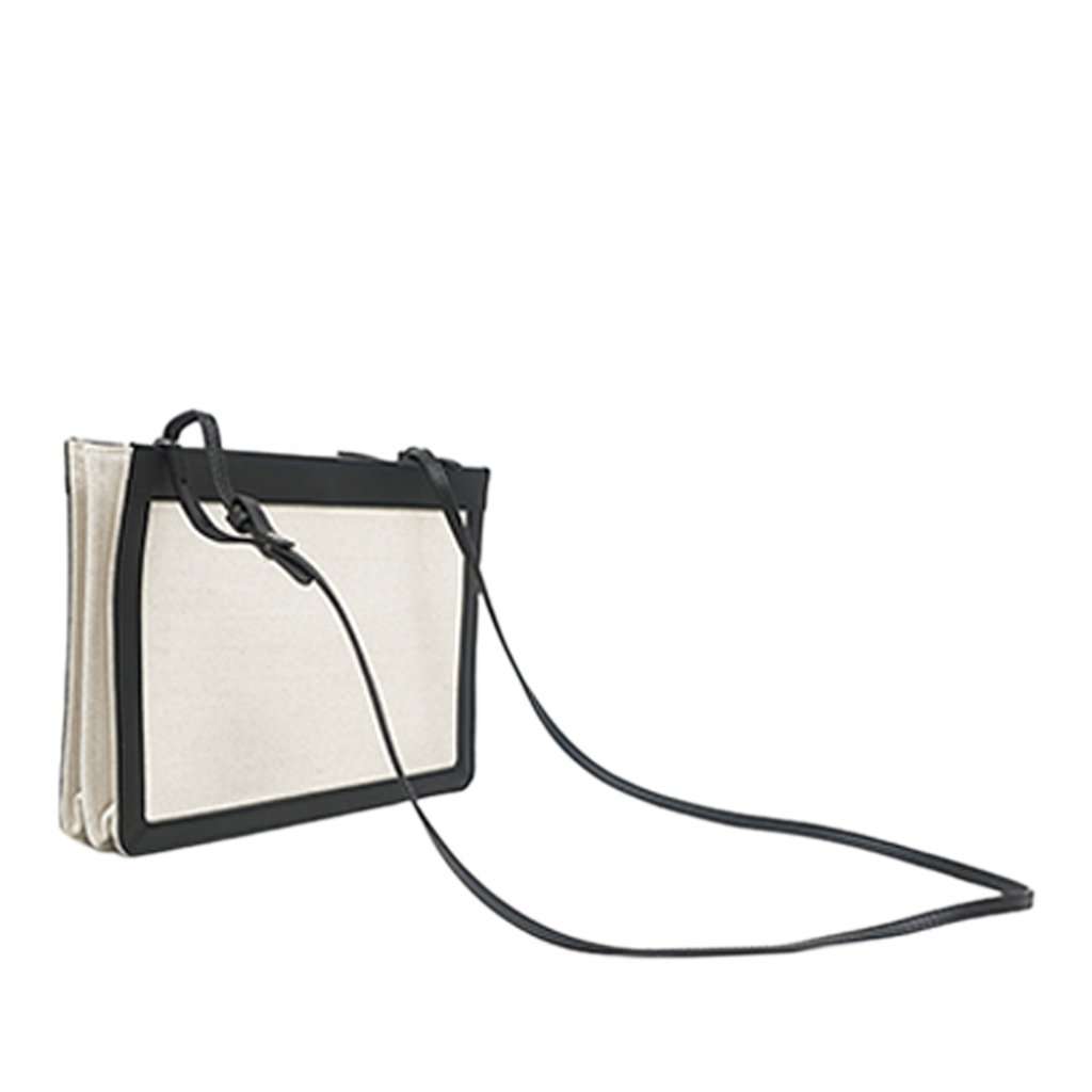 Balenciaga Canvas Navy Pochette Crossbody Brown Very good condition - Back View