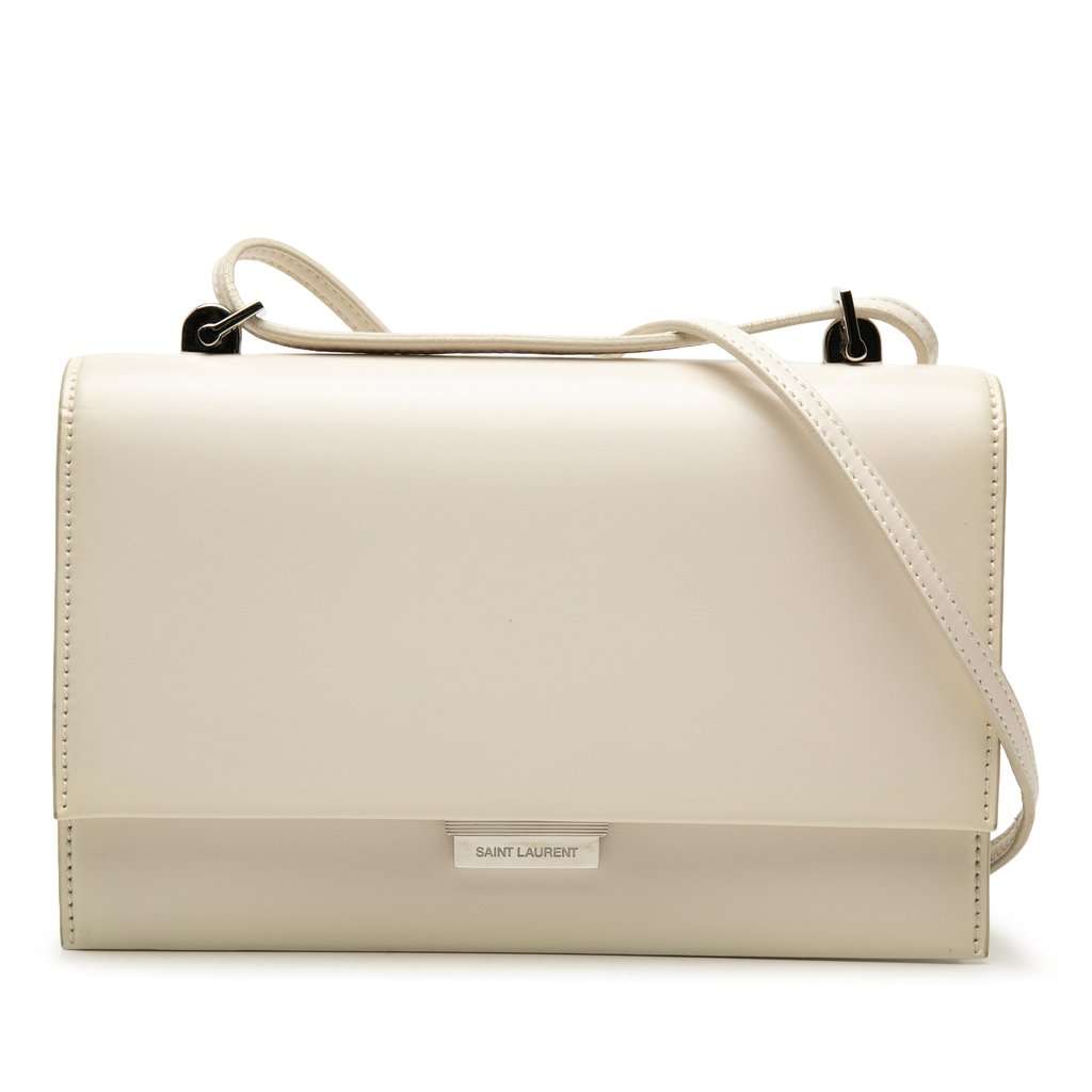 Saint Laurent Small Leather Babylone Crossbody White Leather Very good condition - Front View