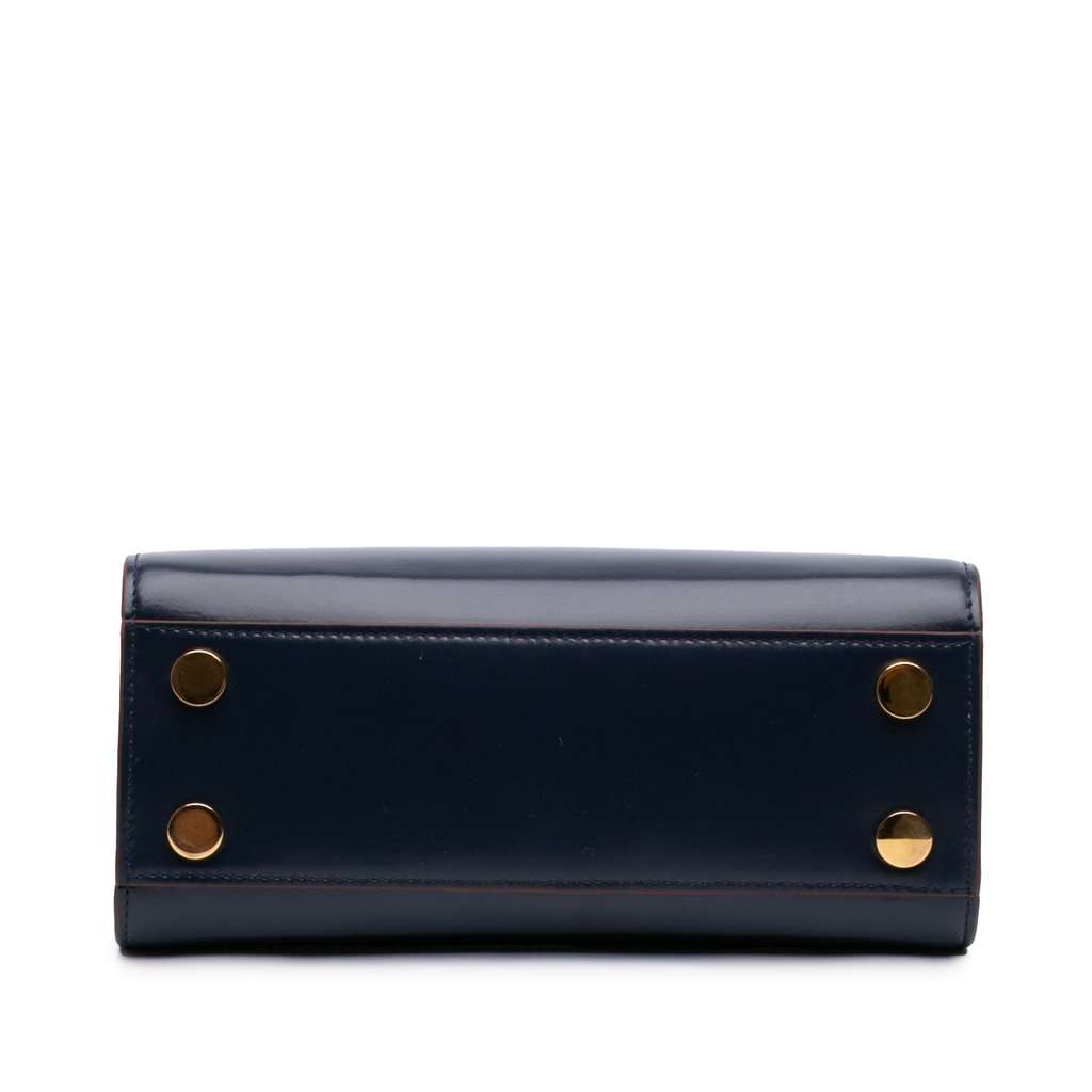 Marni Medium Leather Trunk Reverse Crossbody Blue Leather Very good - Inside View