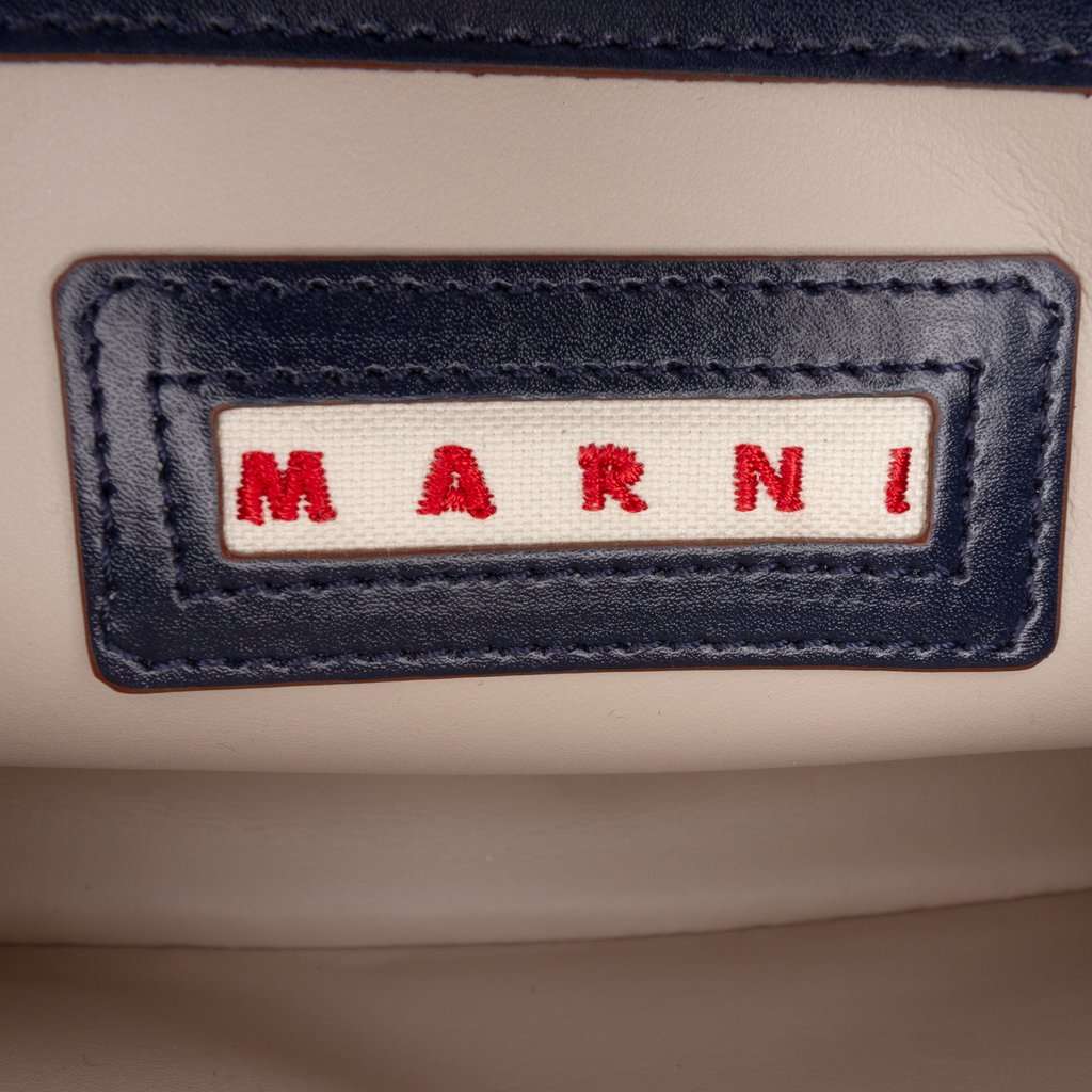 Marni Medium Leather Trunk Reverse Crossbody Blue Leather Very good - Box View