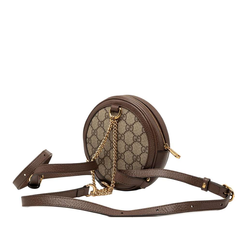 Gucci Mini GG Supreme Web Ophidia Round Backpack Beige Very good condition - Back View